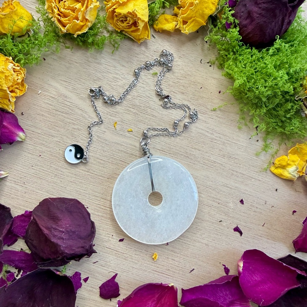 Clear Quartz Yin & Yang Pendant Necklace | Balance • Clarity